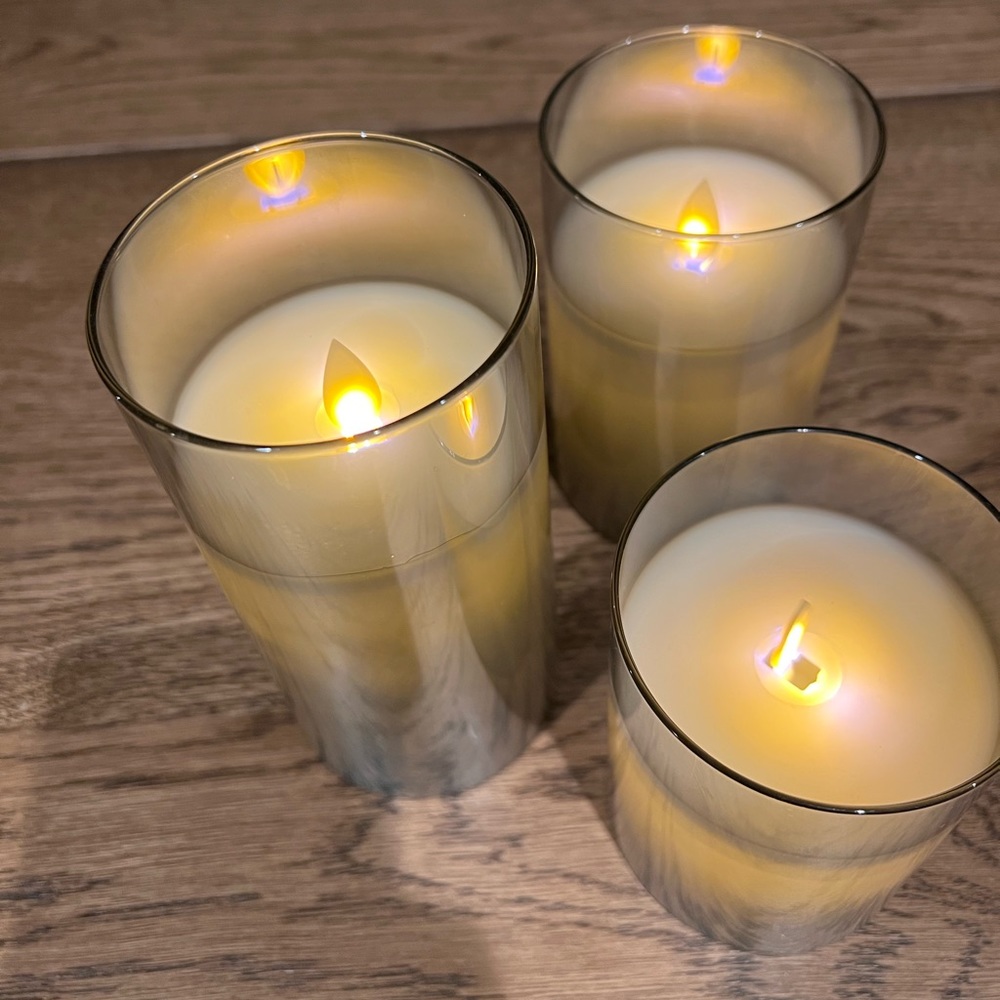 Three Electric Flameless Candles